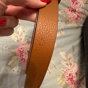 Louis Vuitton, double sided versatile belts with gold buckle